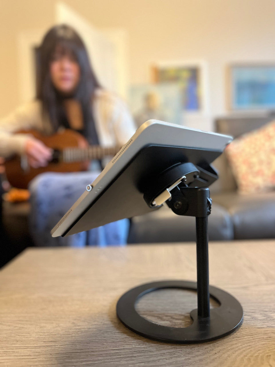 ipad holder on table